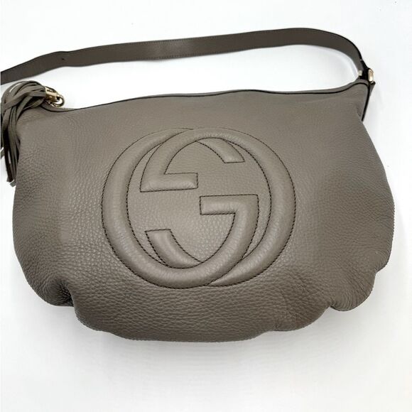 Auth Gucci Gray SoHo Large Messenger Hobo Bag - Picture 3 of 16